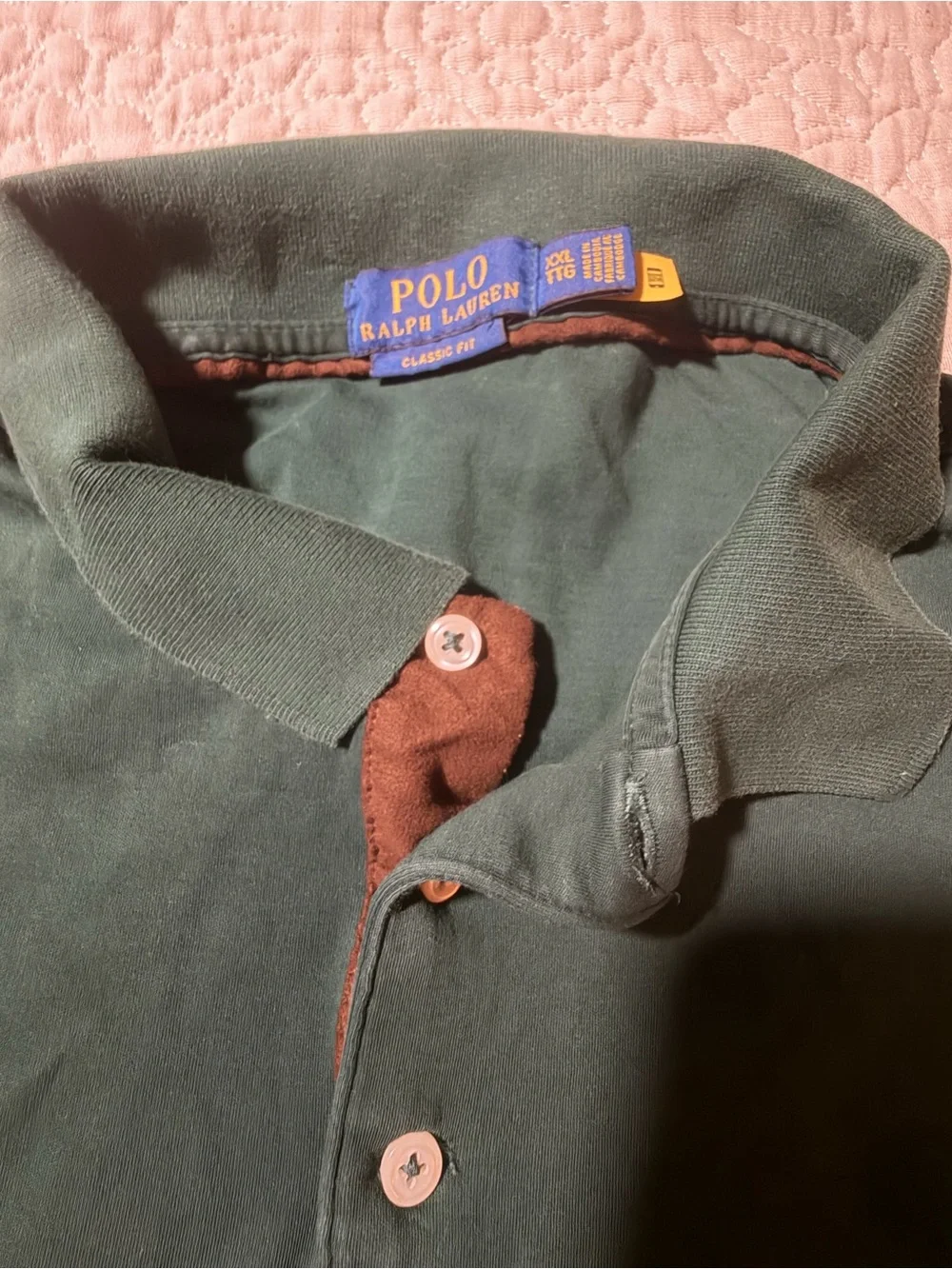 Polo Ralph Lauren Dark Green Long Sleeve Classic fit polo shirt size XXL
